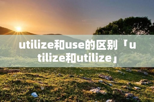 utilize和use的区别「utilize和utilize」