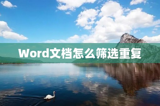 Word文档怎么筛选重复