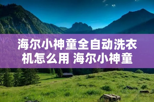 海尔小神童全自动洗衣机怎么用 海尔小神童全自动洗衣机怎么用桶自洁