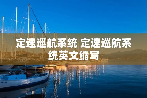 定速巡航系统 定速巡航系统英文缩写