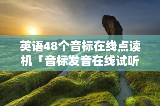 英语48个音标在线点读机「音标发音在线试听 48个音标怎么读」