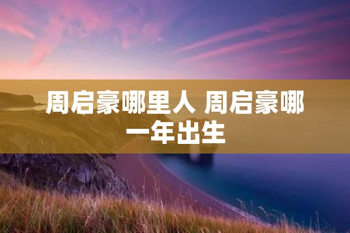 周启豪哪里人 周启豪哪一年出生 周启豪哪里人 周启豪哪一年出生