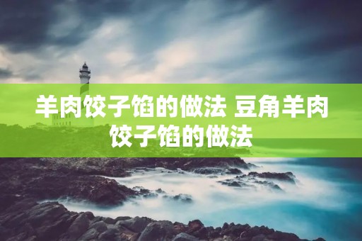 羊肉饺子馅的做法 豆角羊肉饺子馅的做法 羊肉饺子馅的做法 豆角羊肉饺子馅的做法