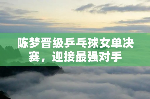 陈梦晋级乒乓球女单决赛,迎接最强对手 陈梦晋级乒乓球女单决赛,迎接最强对手
