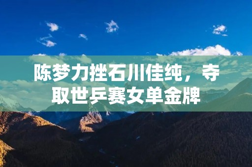 陈梦力挫石川佳纯,夺取世乒赛女单金牌 陈梦力挫石川佳纯,夺取世乒赛女单金牌