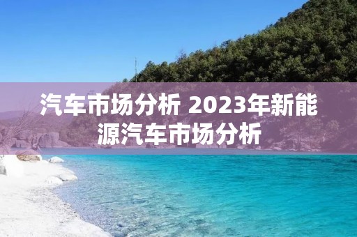 汽车市场分析 2023年新能源汽车市场分析