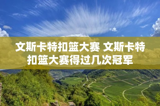 文斯卡特扣篮大赛 文斯卡特扣篮大赛得过几次冠军