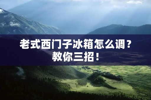 老式西门子冰箱怎么调?教你三招! 老式西门子冰箱怎么调?教你三招!