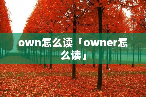 own怎么读「owner怎么读」 own怎么读「owner怎么读」