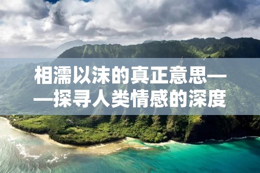 相濡以沫的真正意思——探寻人类情感的深度