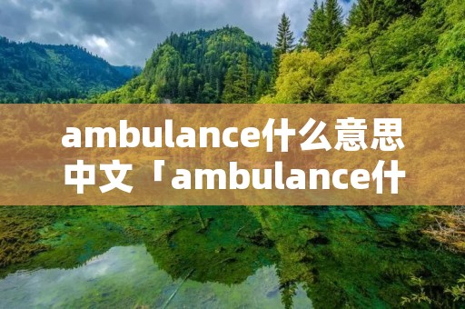 ambulance什么意思中文「ambulance什么意思?」