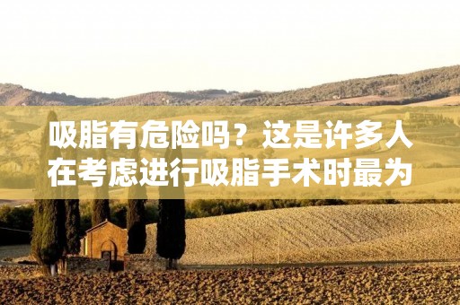 吸脂有危险吗?这是许多人在考虑进行吸脂手术时最为关心的问题。吸脂手术是通过利用特定的仪器将体内多余的脂肪抽取出来,从而达到塑形的效果。虽然吸脂手术在美容整形领域中已经广泛应用,但是人们对于其安全性和风险性仍然存在着疑虑。本文将详细介绍吸脂手术的危险性,并提供一些减少风险的建议。