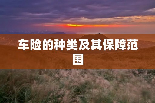 车险的种类及其保障范围