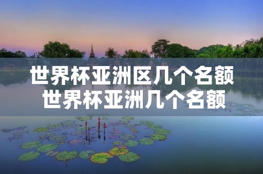 世界杯亚洲区几个名额 世界杯亚洲几个名额45个啥意思