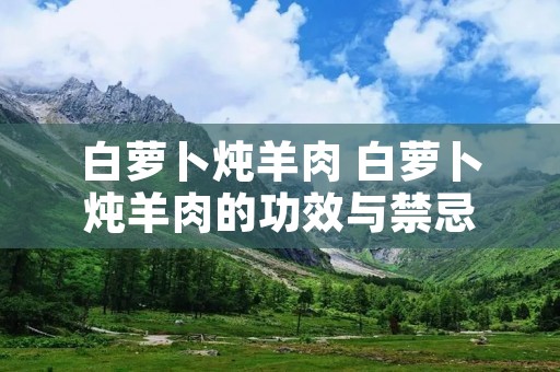 白萝卜炖羊肉 白萝卜炖羊肉的功效与禁忌