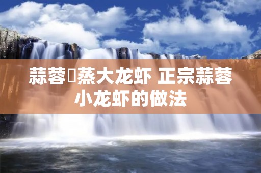 蒜蓉淸蒸大龙虾 正宗蒜蓉小龙虾的做法