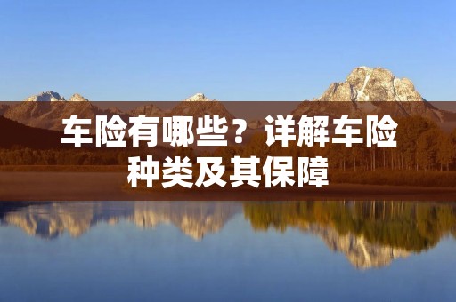 车险有哪些?详解车险种类及其保障 车险有哪些?详解车险种类及其保障