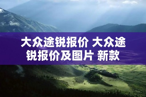 大众途锐报价 大众途锐报价及图片 新款