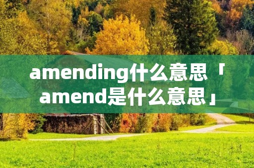 amending什么意思「amend是什么意思」 amending什么意思「amend是什么意思」