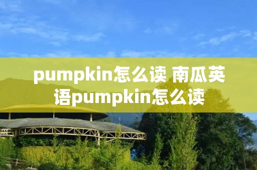 pumpkin怎么读 南瓜英语pumpkin怎么读