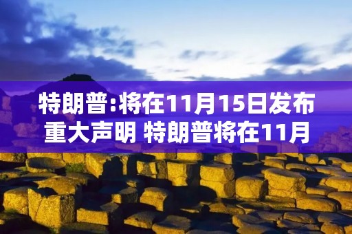 特朗普:将在11月15日发布重大声明 特朗普将在11月15日发布重大声明