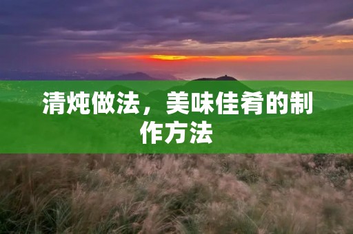 清炖做法，美味佳肴的制作方法