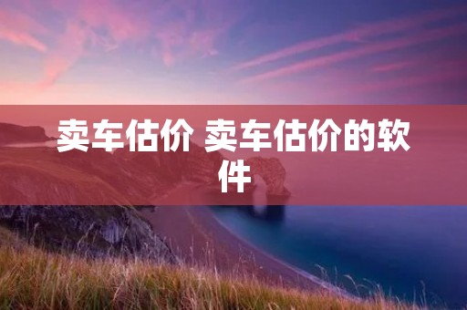 卖车估价 卖车估价的软件