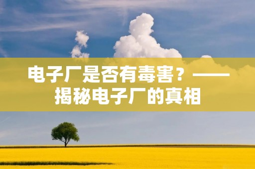 电子厂是否有毒害?——揭秘电子厂的真相