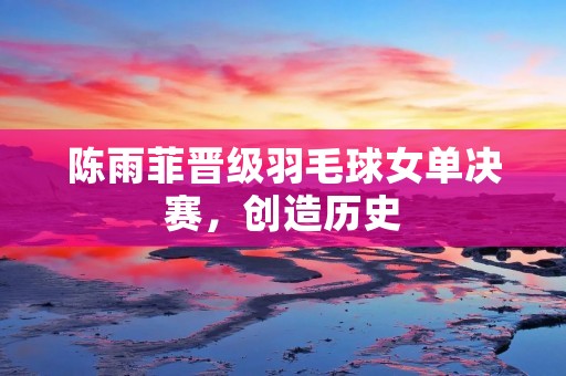 陈雨菲晋级羽毛球女单决赛，创造历史