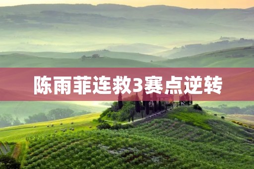陈雨菲连救3赛点逆转：实力与毅力并存
