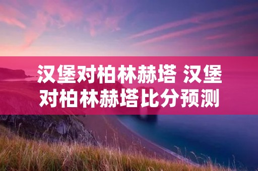 汉堡对柏林赫塔 汉堡对柏林赫塔比分预测 汉堡对柏林赫塔 汉堡对柏林赫塔比分预测