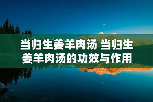 当归生姜羊肉汤 当归生姜羊肉汤的功效与作用