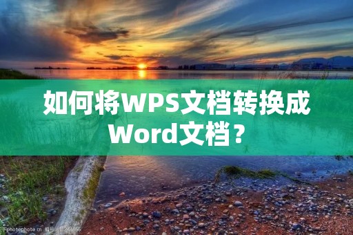 如何将WPS文档转换成Word文档?