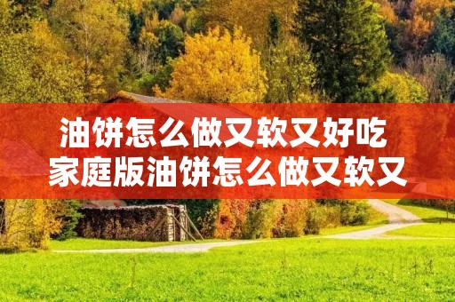 油饼怎么做又软又好吃 家庭版油饼怎么做又软又好吃