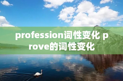 profession词性变化 prove的词性变化