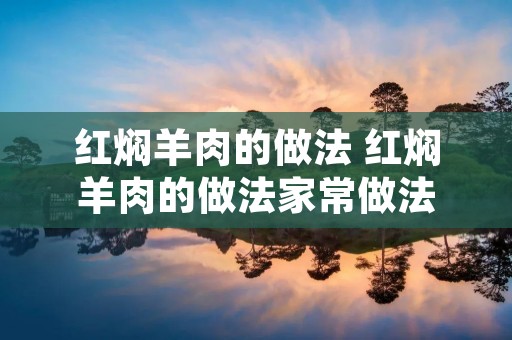 红焖羊肉的做法 红焖羊肉的做法家常做法