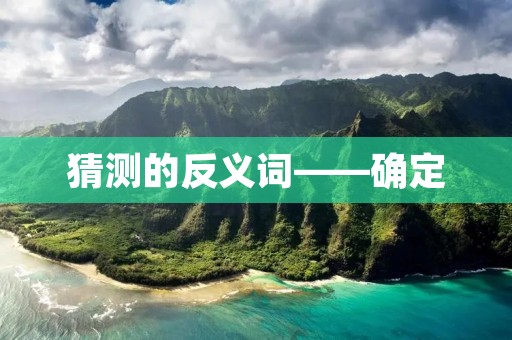 猜测的反义词——确定
