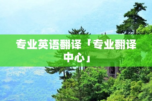 专业英语翻译「专业翻译中心」