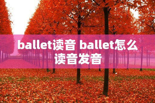 ballet读音 ballet怎么读音发音