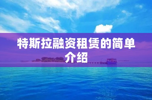 特斯拉融资租赁的简单介绍