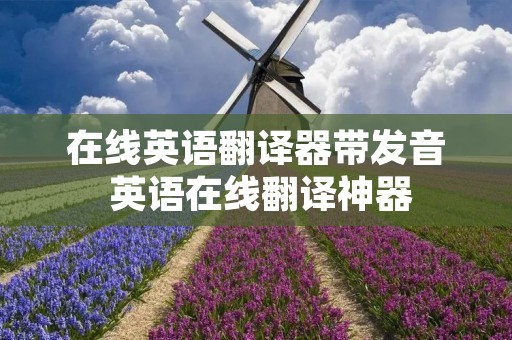 在线英语翻译器带发音 英语在线翻译神器