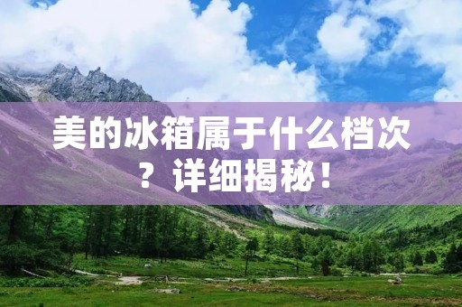 美的冰箱属于什么档次?详细揭秘!