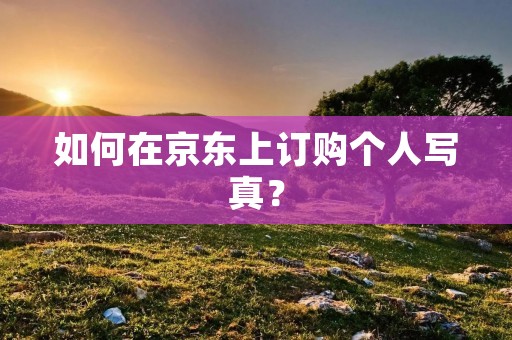如何在京东上订购个人写真?