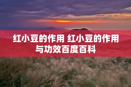 红小豆的作用 红小豆的作用与功效百度百科