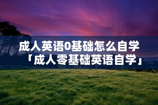 成人英语0基础怎么自学「成人零基础英语自学」