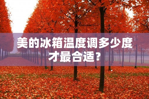 美的冰箱温度调多少度才最合适? 美的冰箱温度调多少度才最合适?