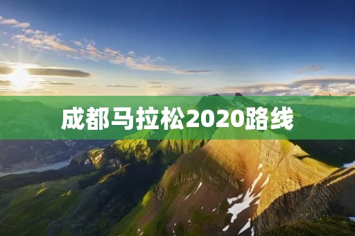 成都马拉松2020路线：穿越历史与现代的美丽之旅