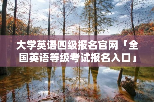 大学英语四级报名官网「全国英语等级考试报名入口」