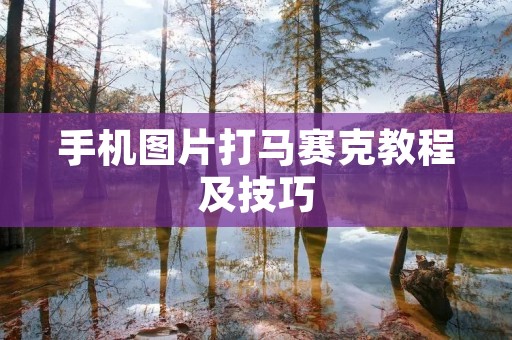 手机图片打马赛克教程及技巧