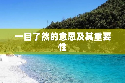 一目了然的意思及其重要性